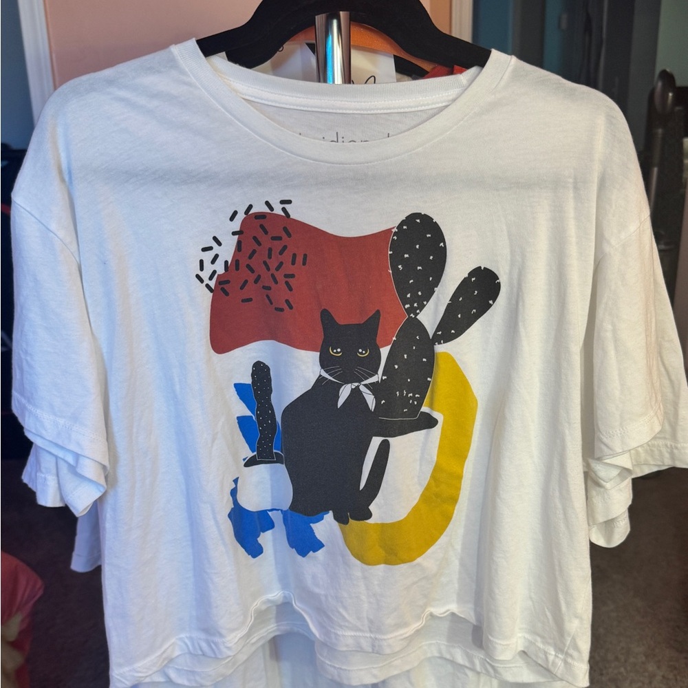 Obsidiopolis Abstract Cat Cactus Crop Top 2xl
